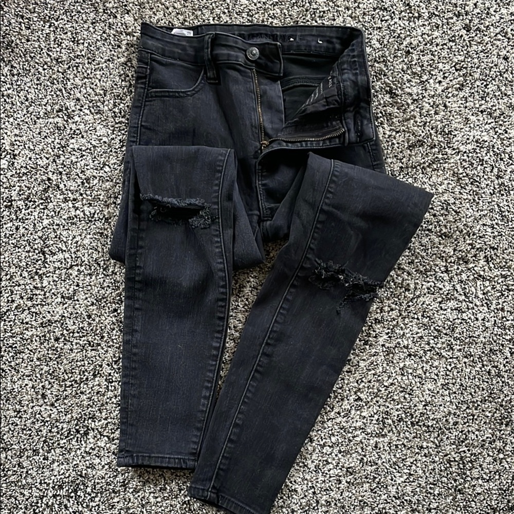 Black Distressed Skinny Jeans